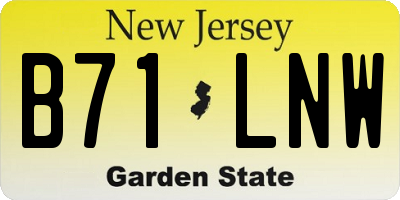 NJ license plate B71LNW