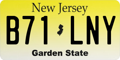 NJ license plate B71LNY