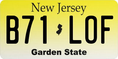 NJ license plate B71LOF