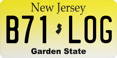 NJ license plate B71LOG