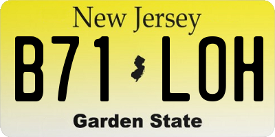 NJ license plate B71LOH