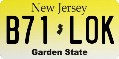 NJ license plate B71LOK