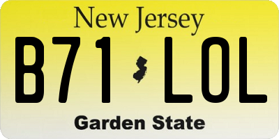 NJ license plate B71LOL