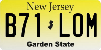 NJ license plate B71LOM