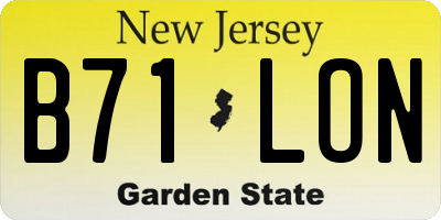 NJ license plate B71LON