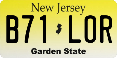 NJ license plate B71LOR