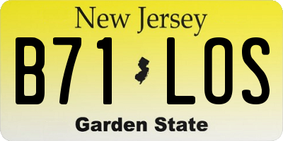 NJ license plate B71LOS