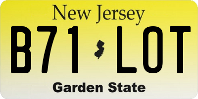 NJ license plate B71LOT