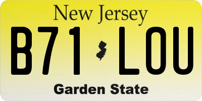 NJ license plate B71LOU