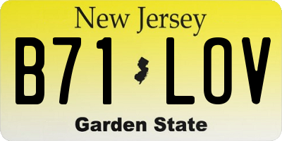 NJ license plate B71LOV
