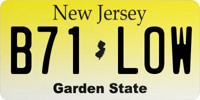 NJ license plate B71LOW