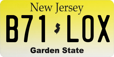 NJ license plate B71LOX