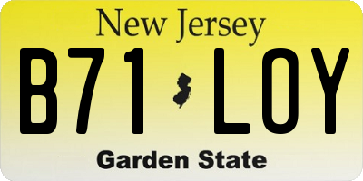 NJ license plate B71LOY