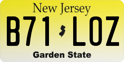 NJ license plate B71LOZ