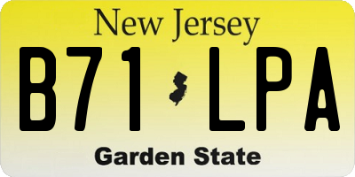 NJ license plate B71LPA