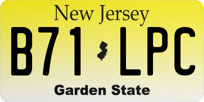 NJ license plate B71LPC