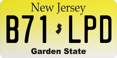 NJ license plate B71LPD