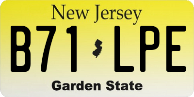 NJ license plate B71LPE