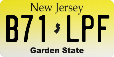 NJ license plate B71LPF