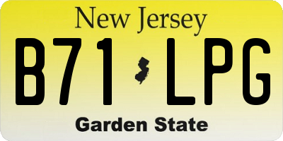 NJ license plate B71LPG
