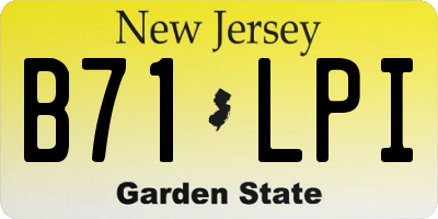 NJ license plate B71LPI