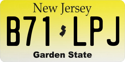 NJ license plate B71LPJ