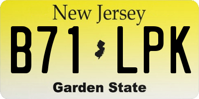 NJ license plate B71LPK