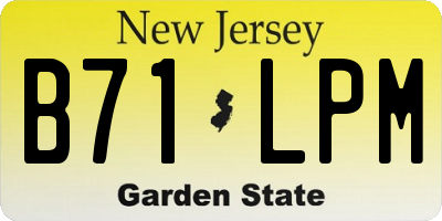 NJ license plate B71LPM