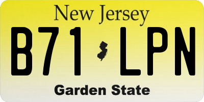 NJ license plate B71LPN