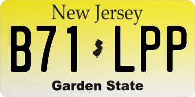 NJ license plate B71LPP