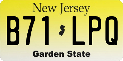 NJ license plate B71LPQ