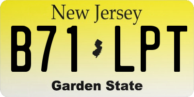 NJ license plate B71LPT