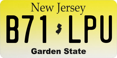NJ license plate B71LPU
