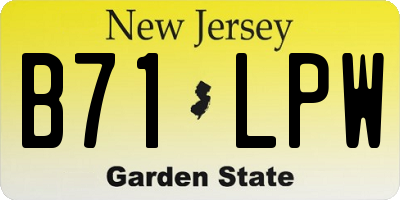 NJ license plate B71LPW