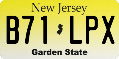 NJ license plate B71LPX