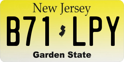 NJ license plate B71LPY