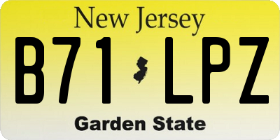 NJ license plate B71LPZ