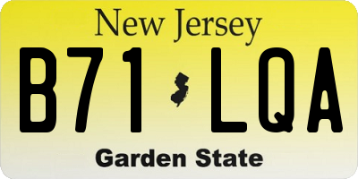 NJ license plate B71LQA