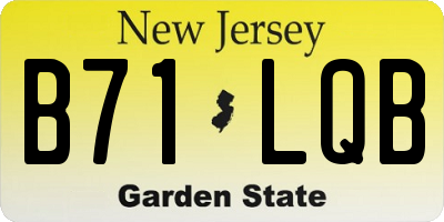 NJ license plate B71LQB