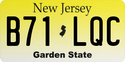 NJ license plate B71LQC