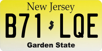 NJ license plate B71LQE