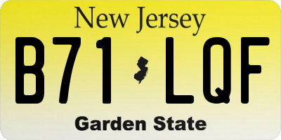 NJ license plate B71LQF