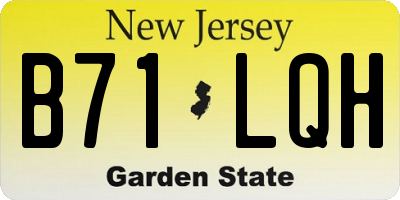 NJ license plate B71LQH