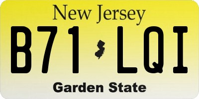 NJ license plate B71LQI