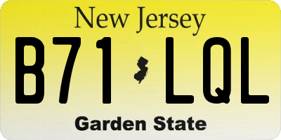 NJ license plate B71LQL