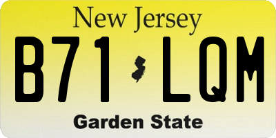 NJ license plate B71LQM