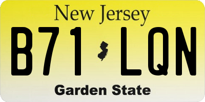 NJ license plate B71LQN