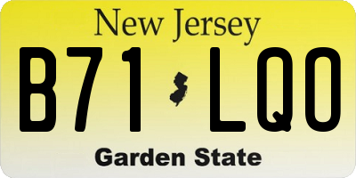NJ license plate B71LQO