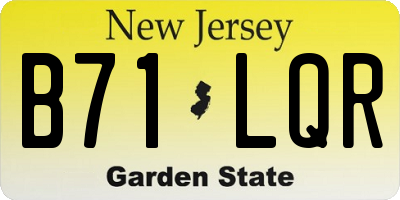 NJ license plate B71LQR
