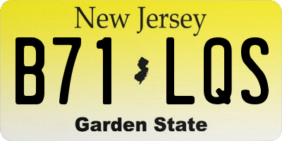 NJ license plate B71LQS